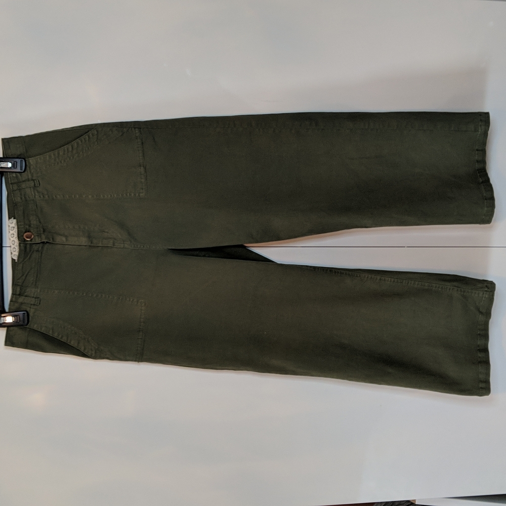 Altar'd State Army Green High Rise Wide Leg Cropped Pants Size 9/29